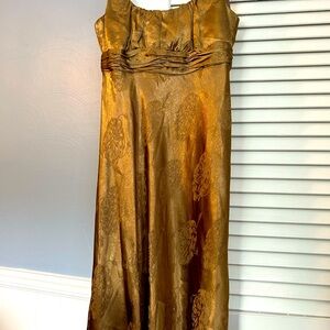 Goldish-bronze gorgeous dress.